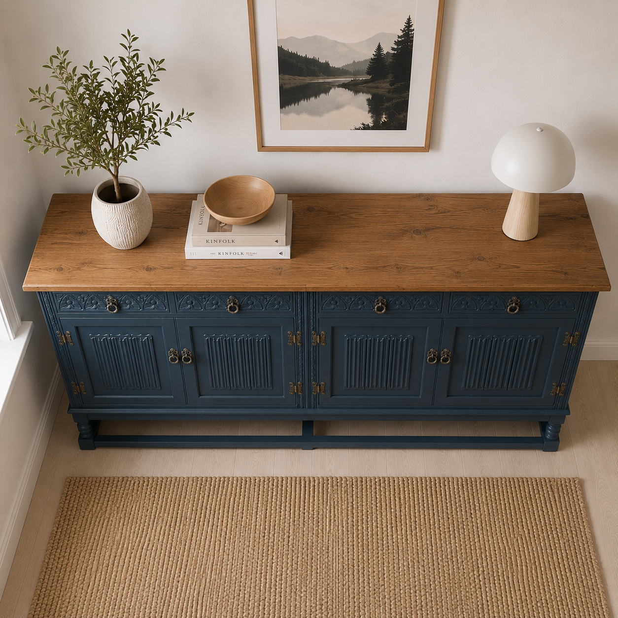Old Charm 4 Door Sideboard 'Hague Blue'