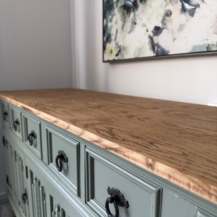 Old Charm 3 Door Sideboard 'Card Room Green'