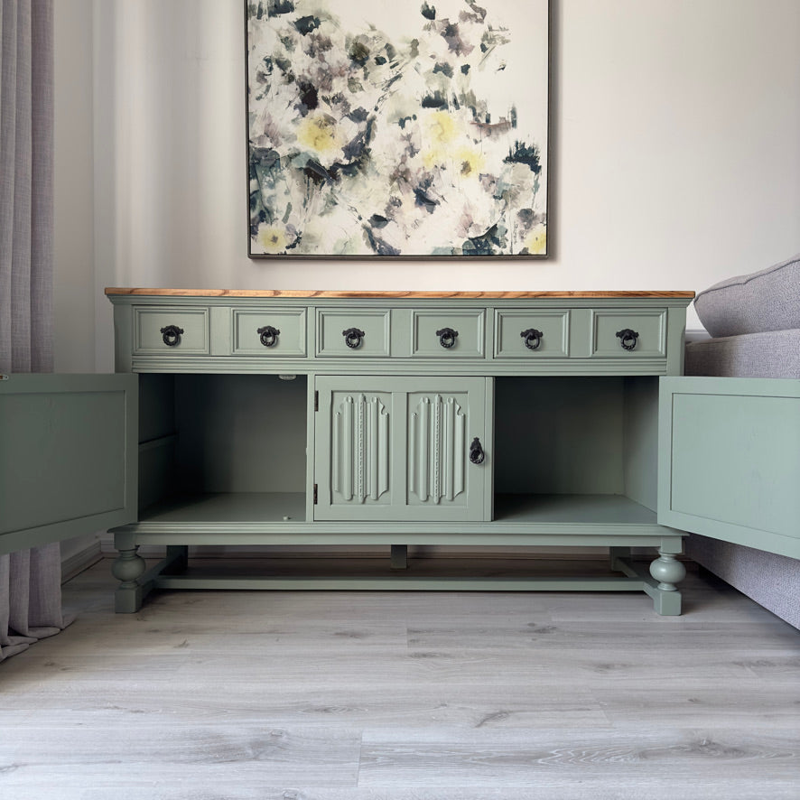 Old Charm 3 Door Sideboard 'Card Room Green'