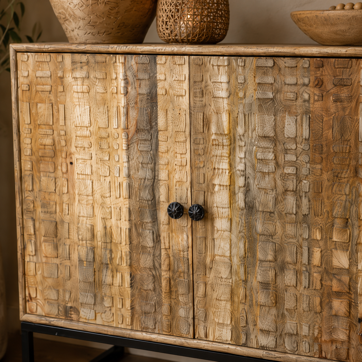 Sahara Carved Mango Wood Sideboard