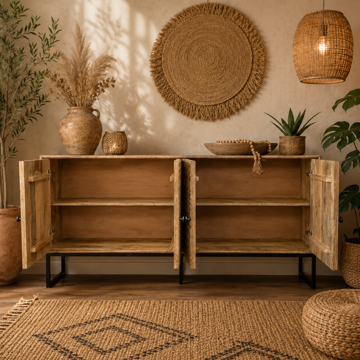 Sahara Carved Mango Wood Sideboard