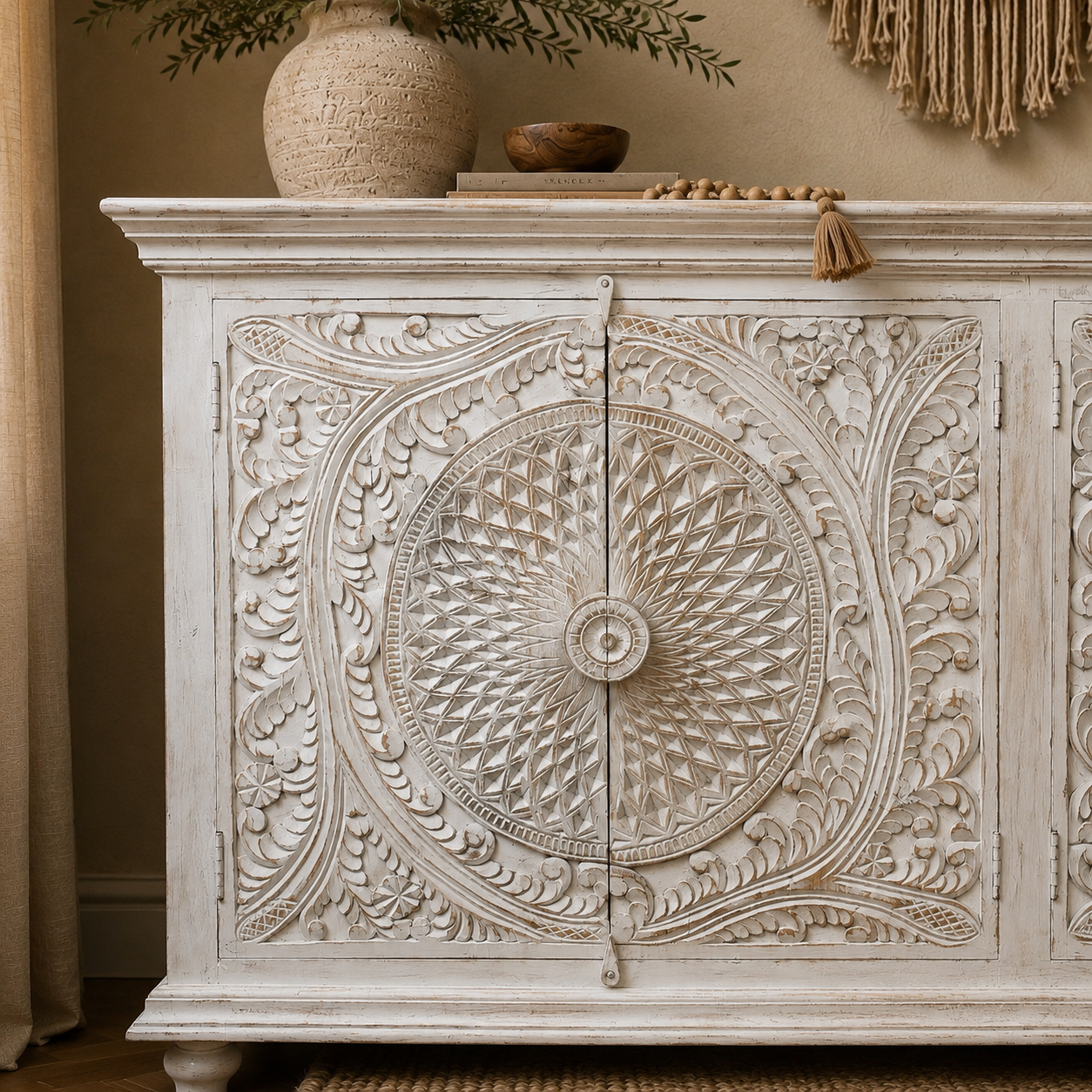 Solana Boho Whitewash Sideboard