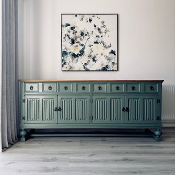 Old Charm 4 Door Sideboard 'Card Room Green'