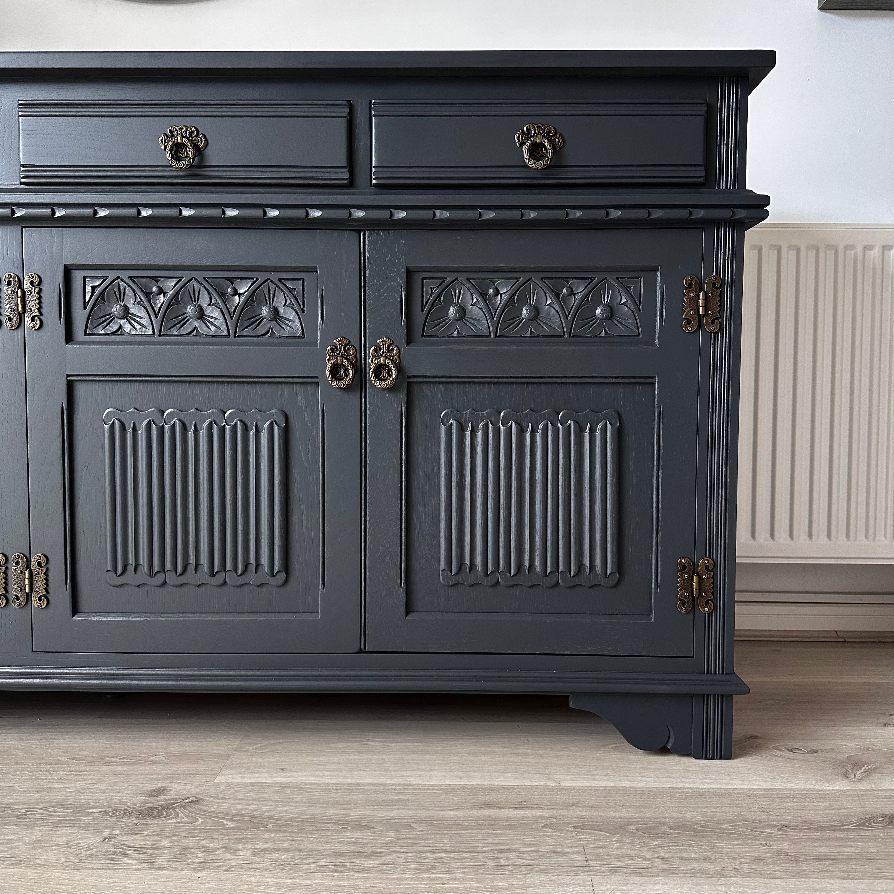 Old Charm 4 Door Sideboard 'Off Black'