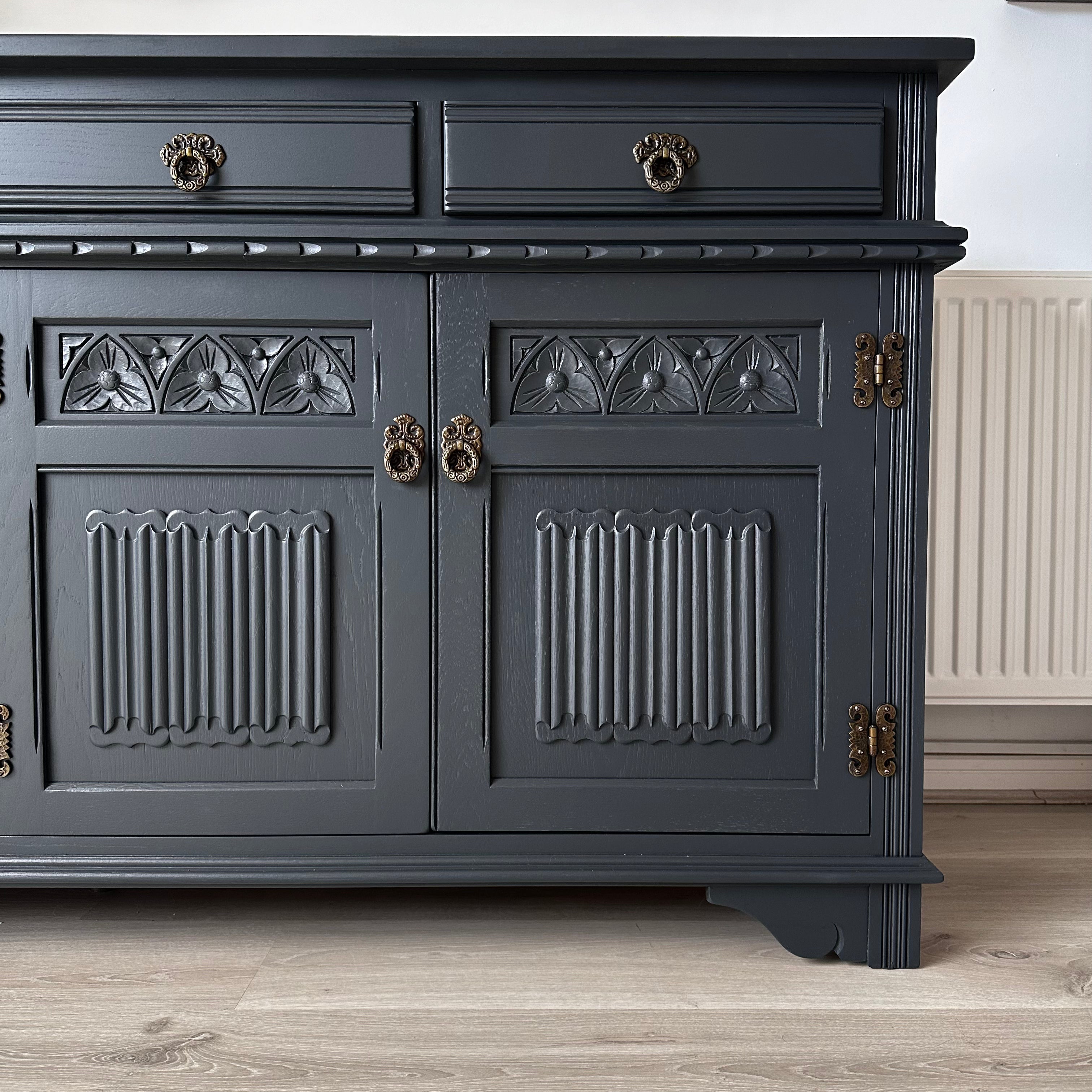 Old Charm 4 Door Sideboard 'Off Black'