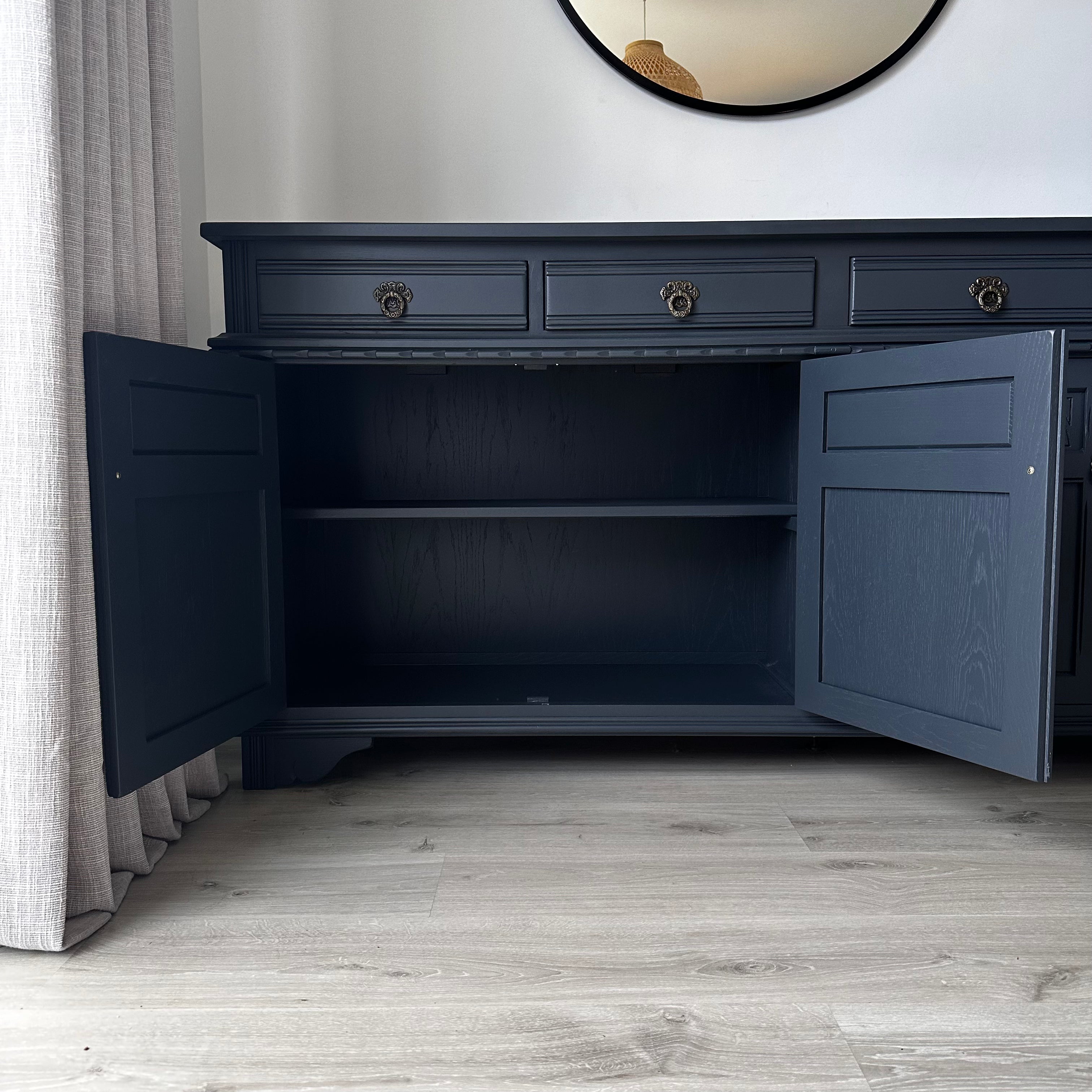 Old Charm 4 Door Sideboard 'Off Black'