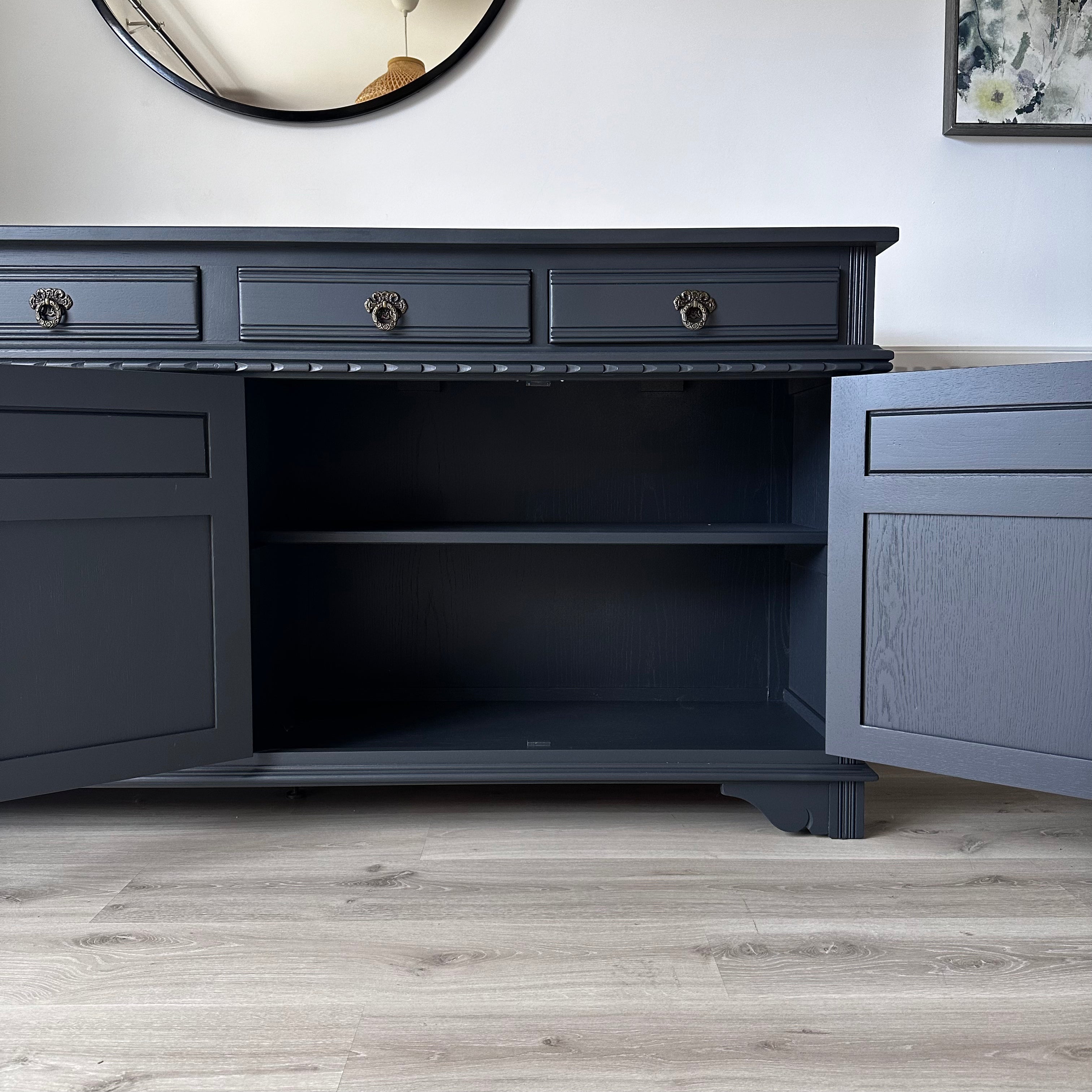 Old Charm 4 Door Sideboard 'Off Black'