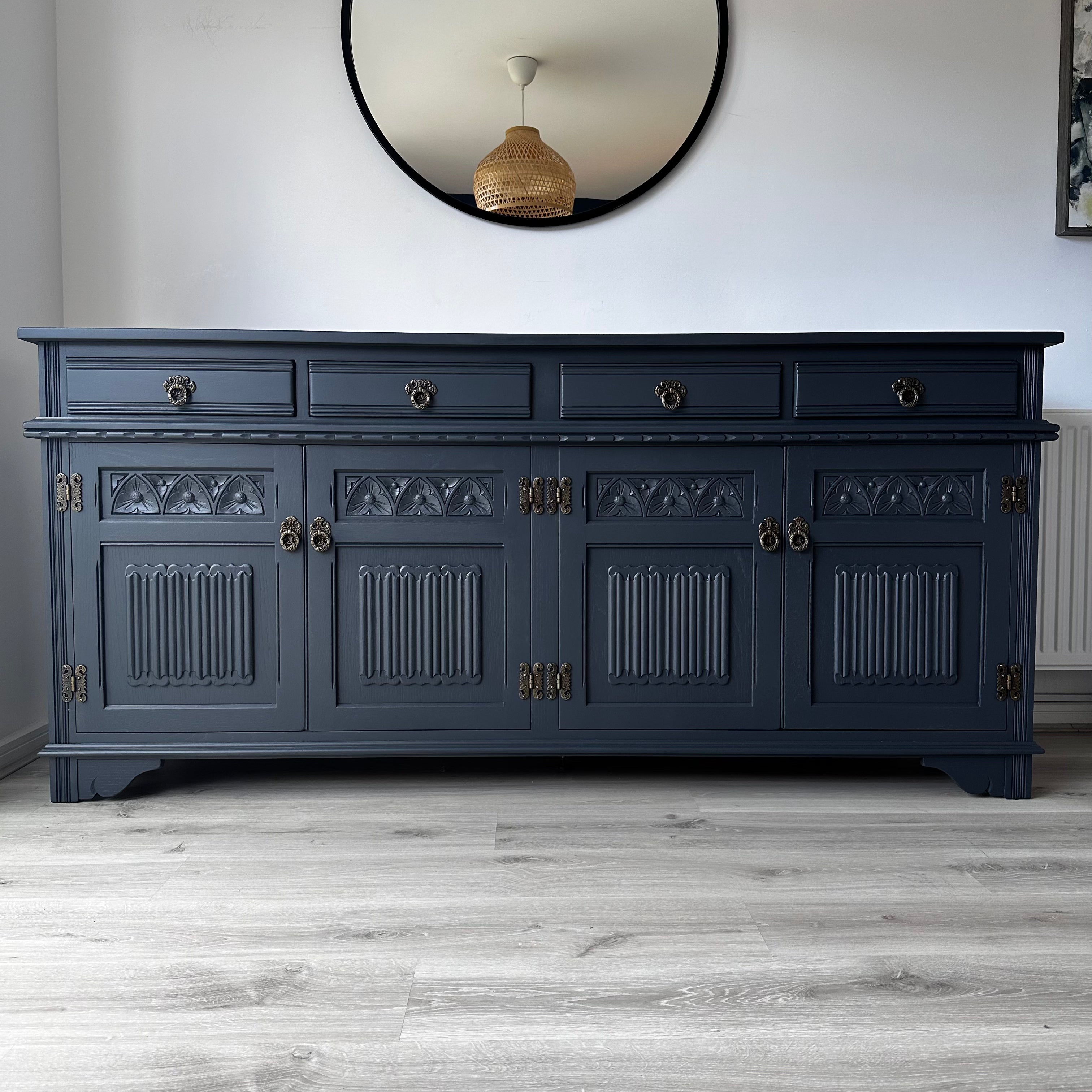 Old Charm 4 Door Sideboard 'Off Black'