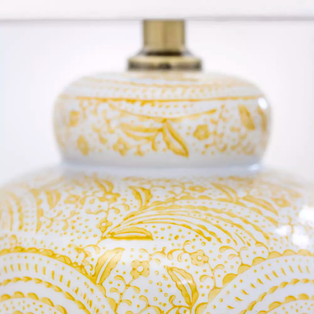 Lamp Flora Lemon With White Shade