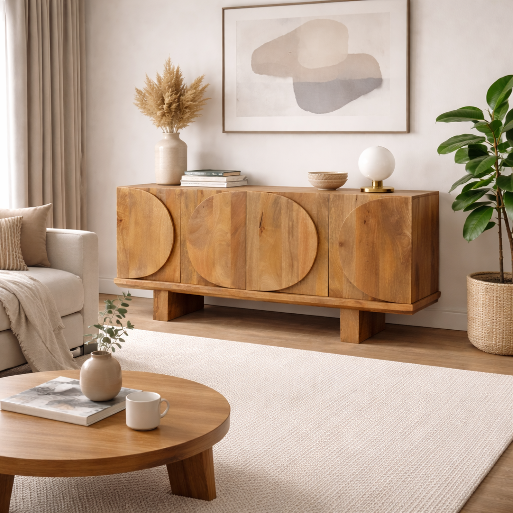 Barli Wooden 4 Door Sideboard