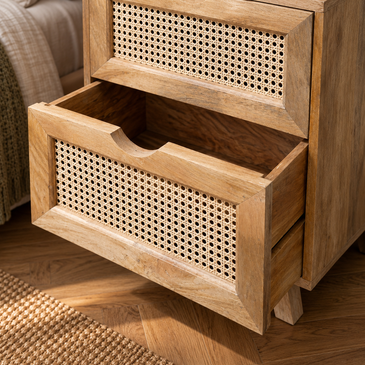 Amara Rattan Bedside Table