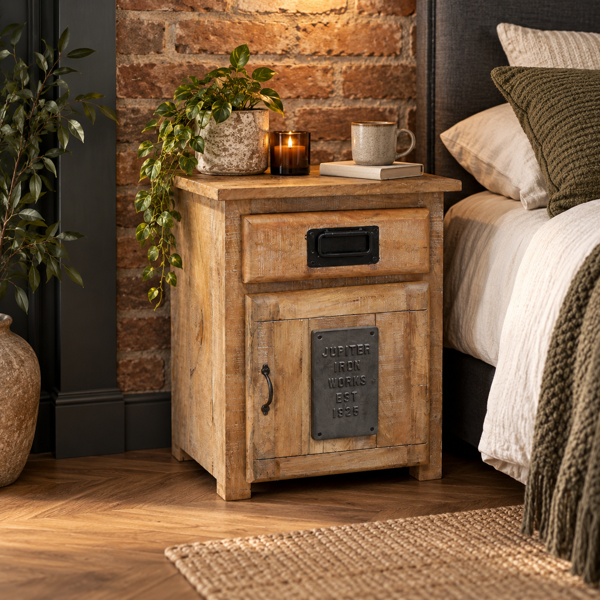 Jupiter Industrial Reclaimed Bedside Table