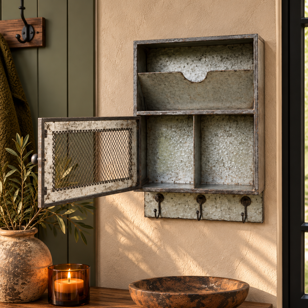 Industrial Galvanised Metal Wall Cabinet