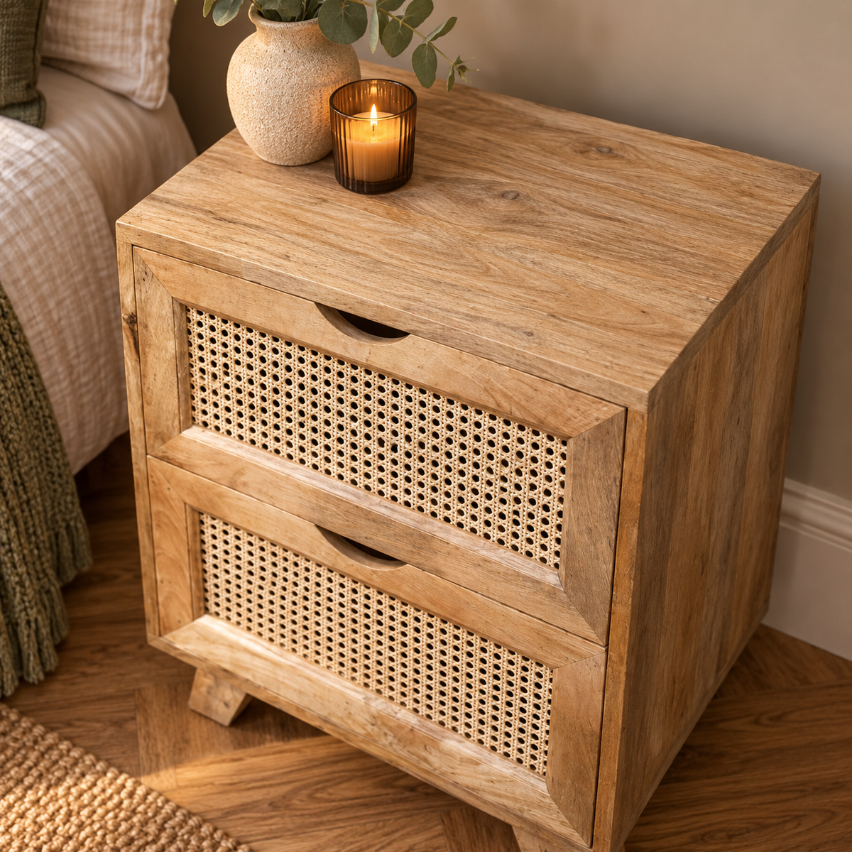 Amara Rattan Bedside Table