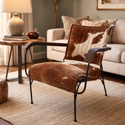 Brown Cowhide Leather Armchair
