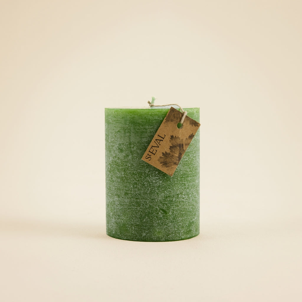 Geranium Leaf Fragranced Coloured Pillar Candle
