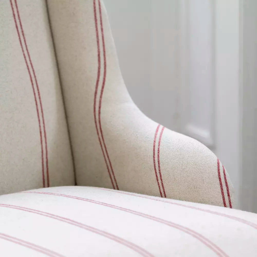 Margot Chair Ticking Stripe Red
