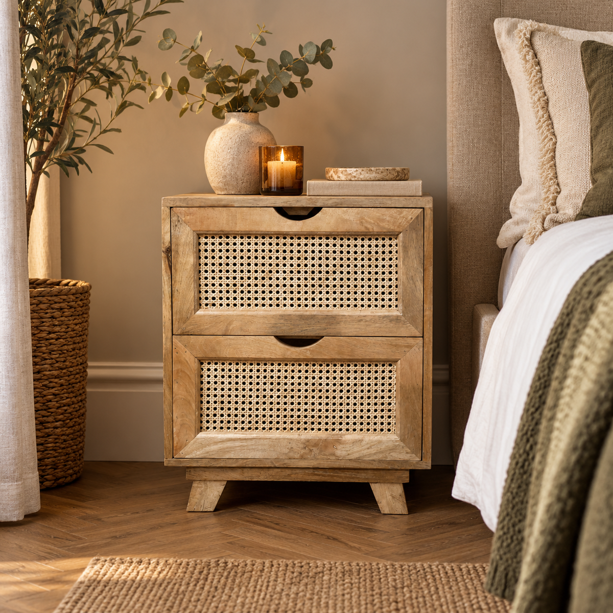 Amara Rattan Bedside Table