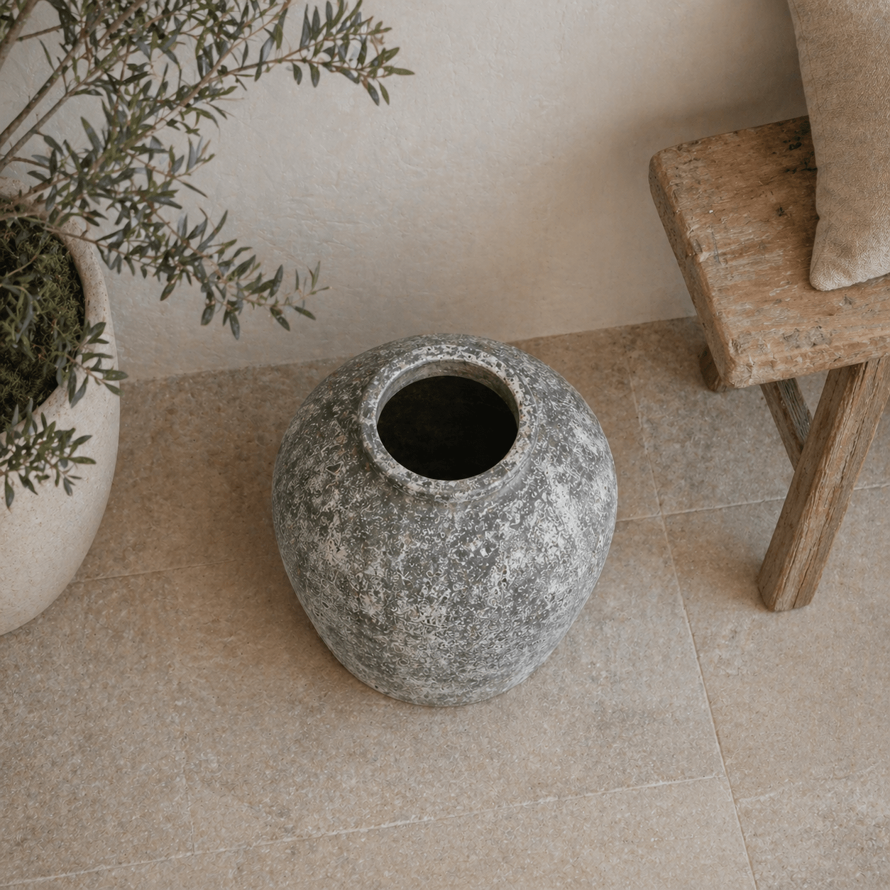 Aged Stone Ceramic Vase - Smallhill Furniture Co.