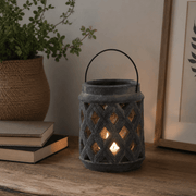 Amalfi Grey Large Lattice Lantern - Smallhill Furniture Co.