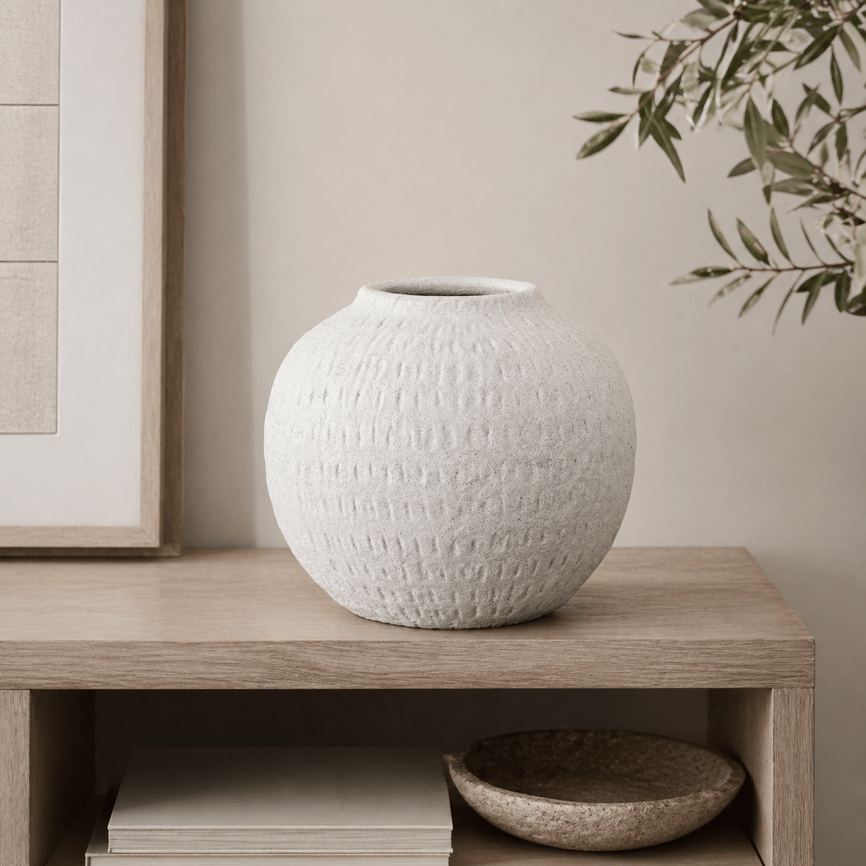 Ashen Large Round Vase - Smallhill Furniture Co.
