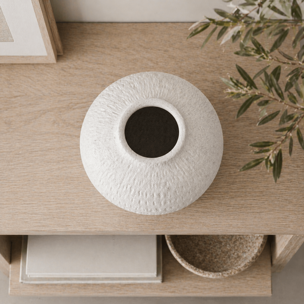 Ashen Large Round Vase - Smallhill Furniture Co.