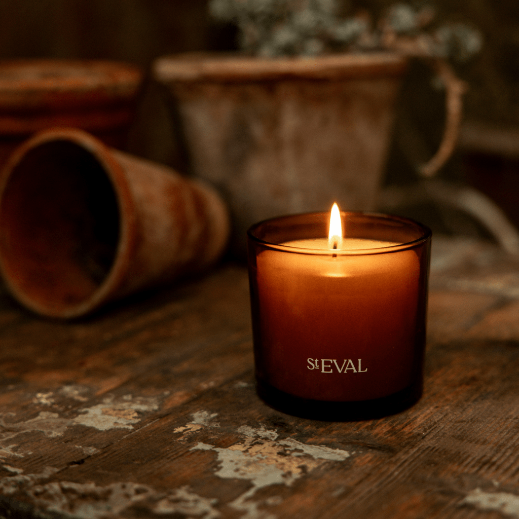 Bay & Rosemary Amber Glass Candle - Smallhill Furniture Co.