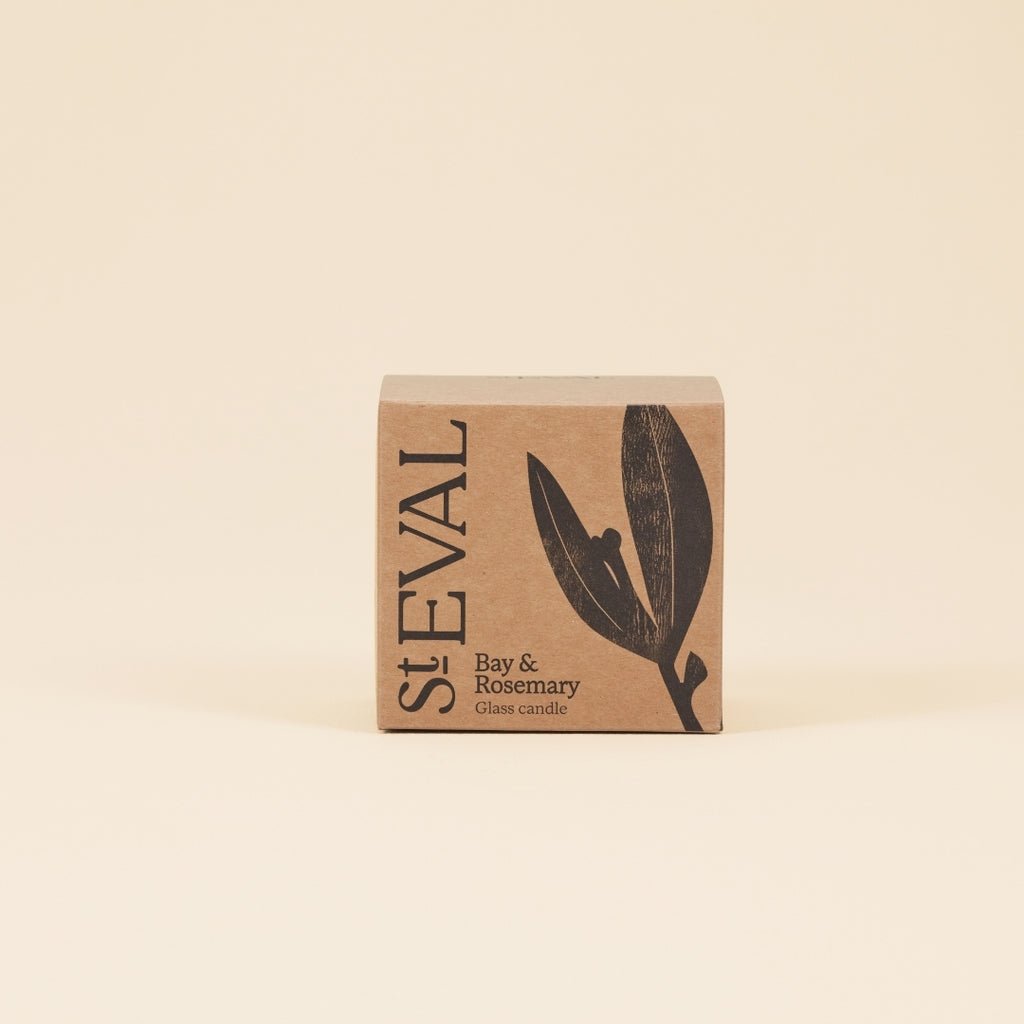Bay & Rosemary Amber Glass Candle - Smallhill Furniture Co.