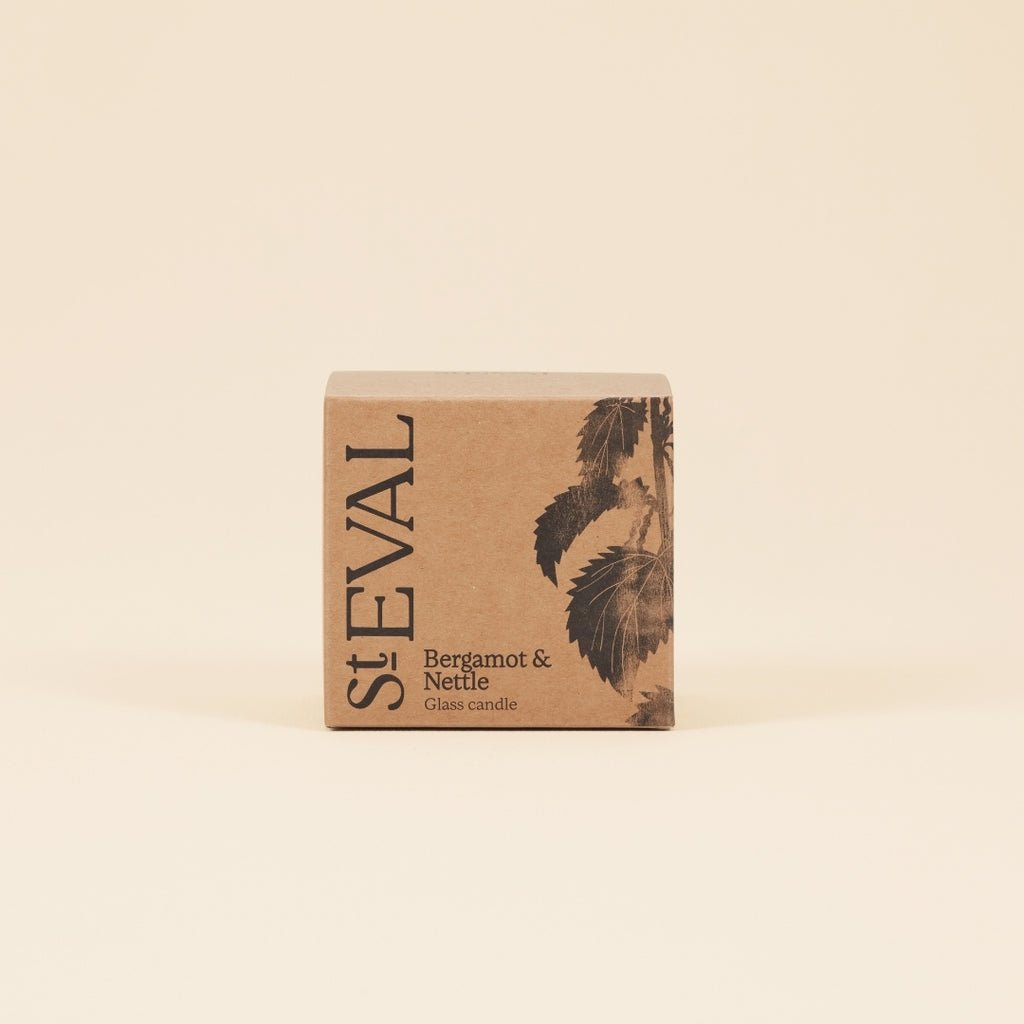 Bergamot & Nettle Amber Glass Candle - Smallhill Furniture Co.