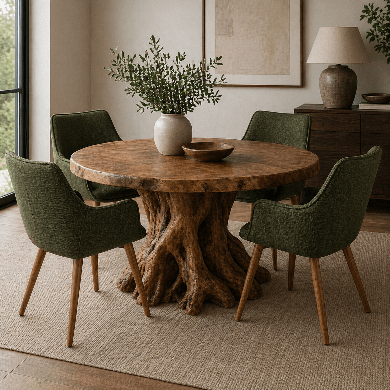 Bude Dining Chair (Olive Green Twill) - Set of 2 - Smallhill Furniture Co.