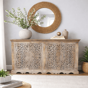 Carved Mango Wood Sideboard - Smallhill Furniture Co.