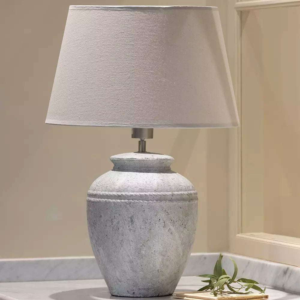 Ceramic Lamp Anya With Cream Shade - Smallhill Furniture Co.