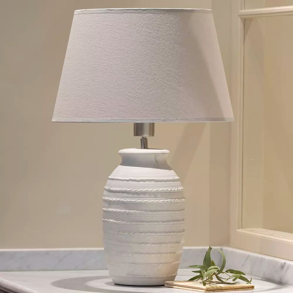 Ceramic Lamp Millie With Cream Shade - Smallhill Furniture Co.