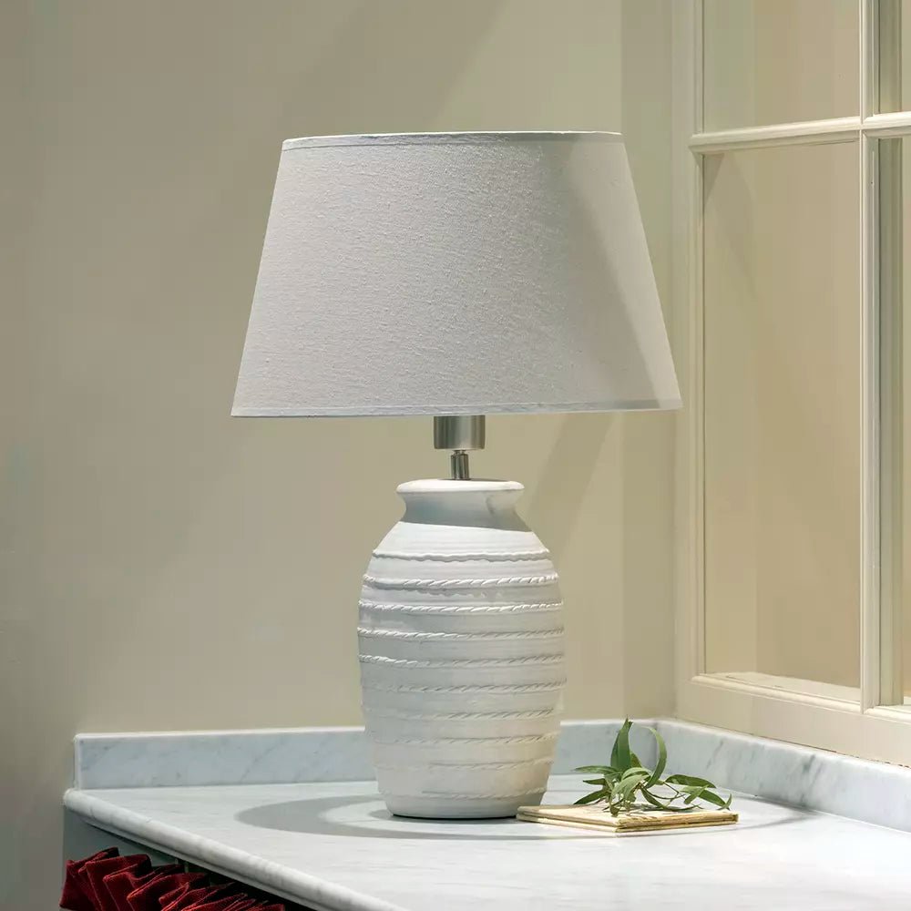 Ceramic Lamp Millie With Cream Shade - Smallhill Furniture Co.