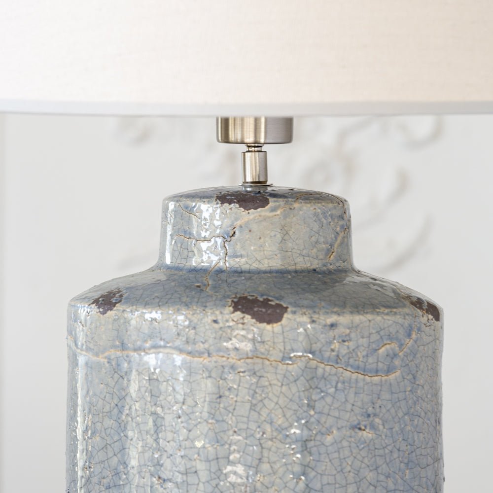 Ceramic Lamp Neptune With Cream Shade - Smallhill Furniture Co.