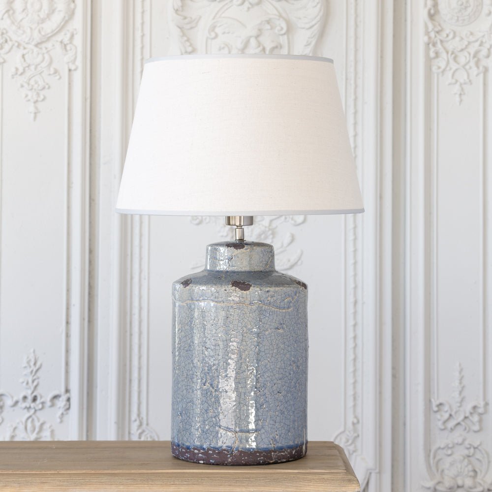 Ceramic Lamp Neptune With Cream Shade - Smallhill Furniture Co.