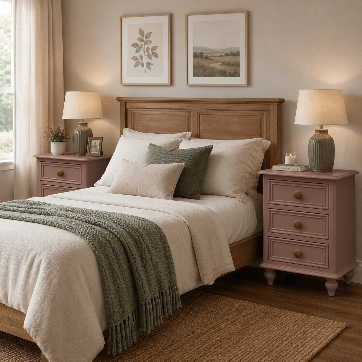 Chunky Pine Bedside Tables (Pair) - Smallhill Furniture Co.