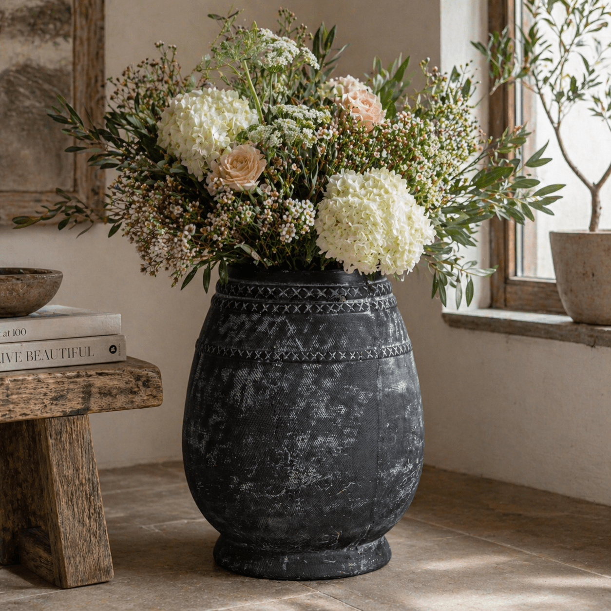 Etched Collection Tall Vase - Smallhill Furniture Co.