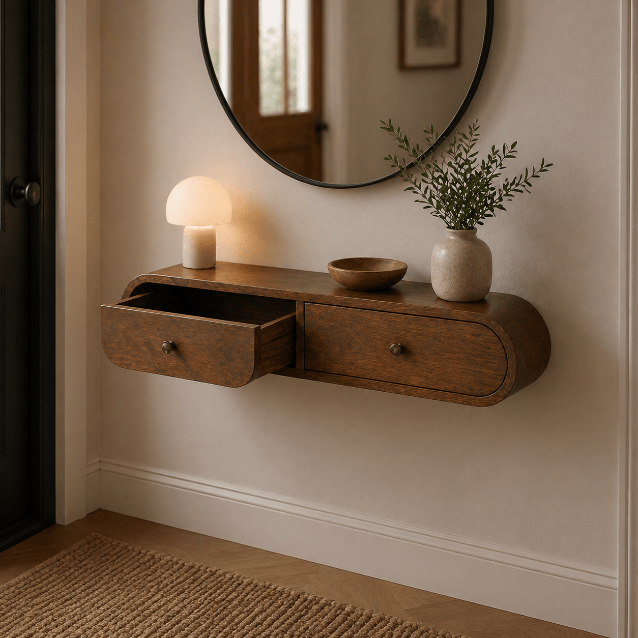 Floating Chestnut London Console - Smallhill Furniture Co.