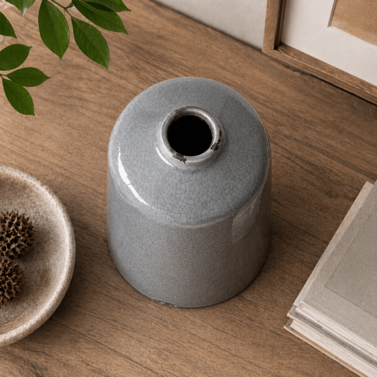 Garda Grey Glazed Liv Vase - Smallhill Furniture Co.