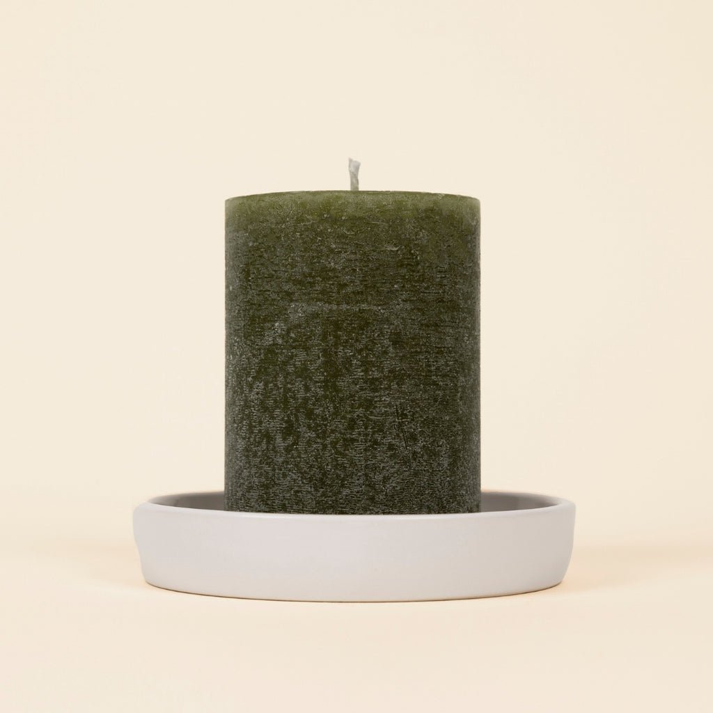 Granite & Moss Fragranced Coloured Pillar Candle - Smallhill Furniture Co.