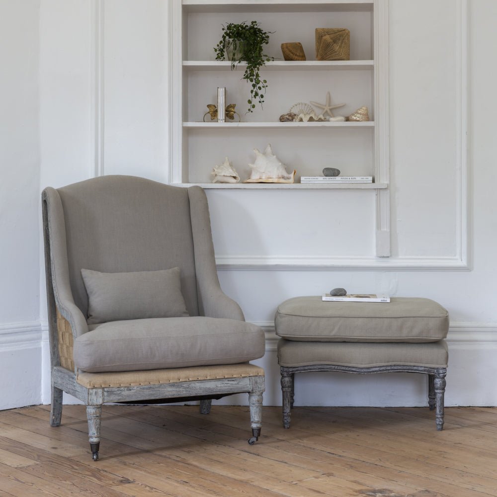 Gustavian Armchair Taupe - Smallhill Furniture Co.
