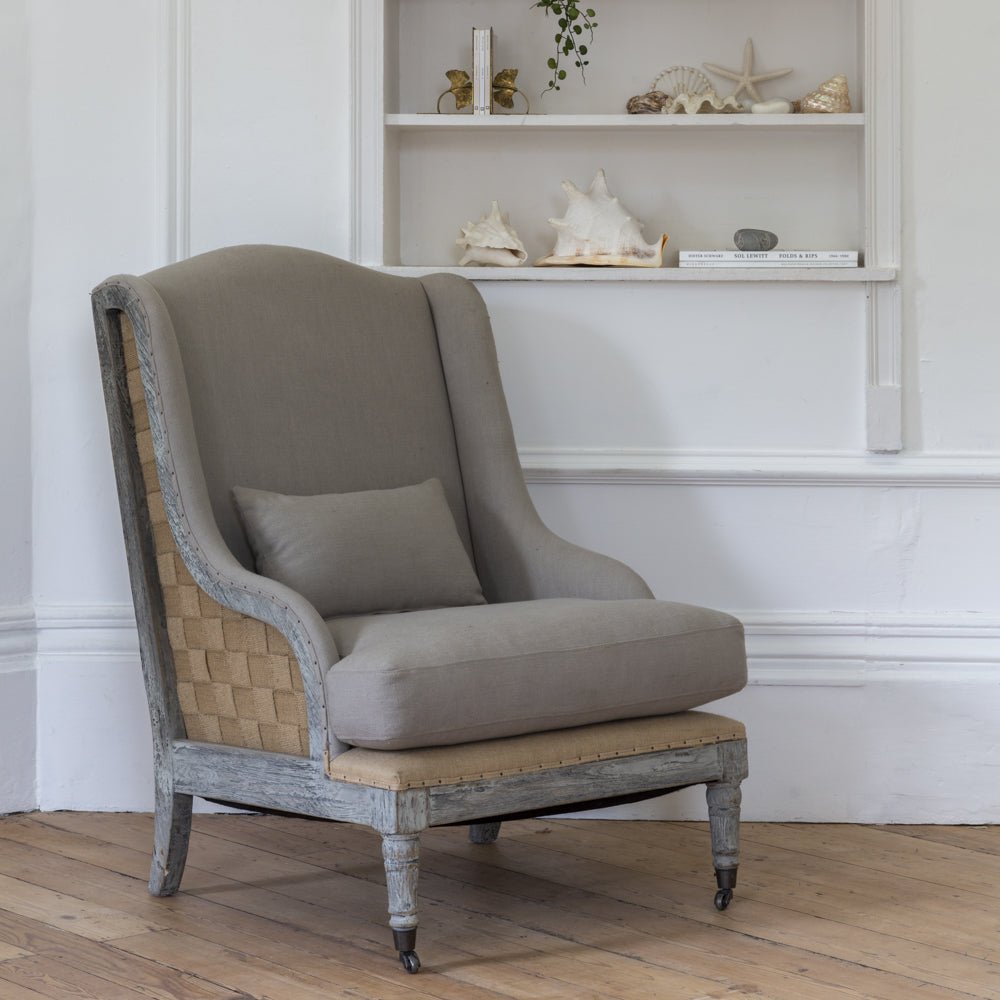 Gustavian Armchair Taupe - Smallhill Furniture Co.