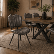 Healey Vegan Leather Chair Chestnut - Set of 2 - Smallhill Furniture Co.