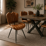 Healey Vegan Leather Chair Tan - Set of 2 - Smallhill Furniture Co.