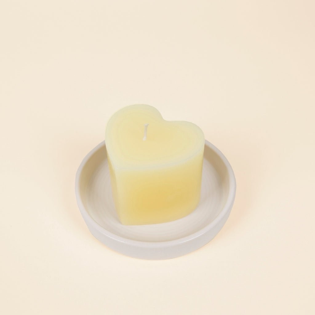 Ivory Mini Heart Candle - Smallhill Furniture Co.
