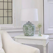 Lamp Botanica Olive With White Shade - Smallhill Furniture Co.