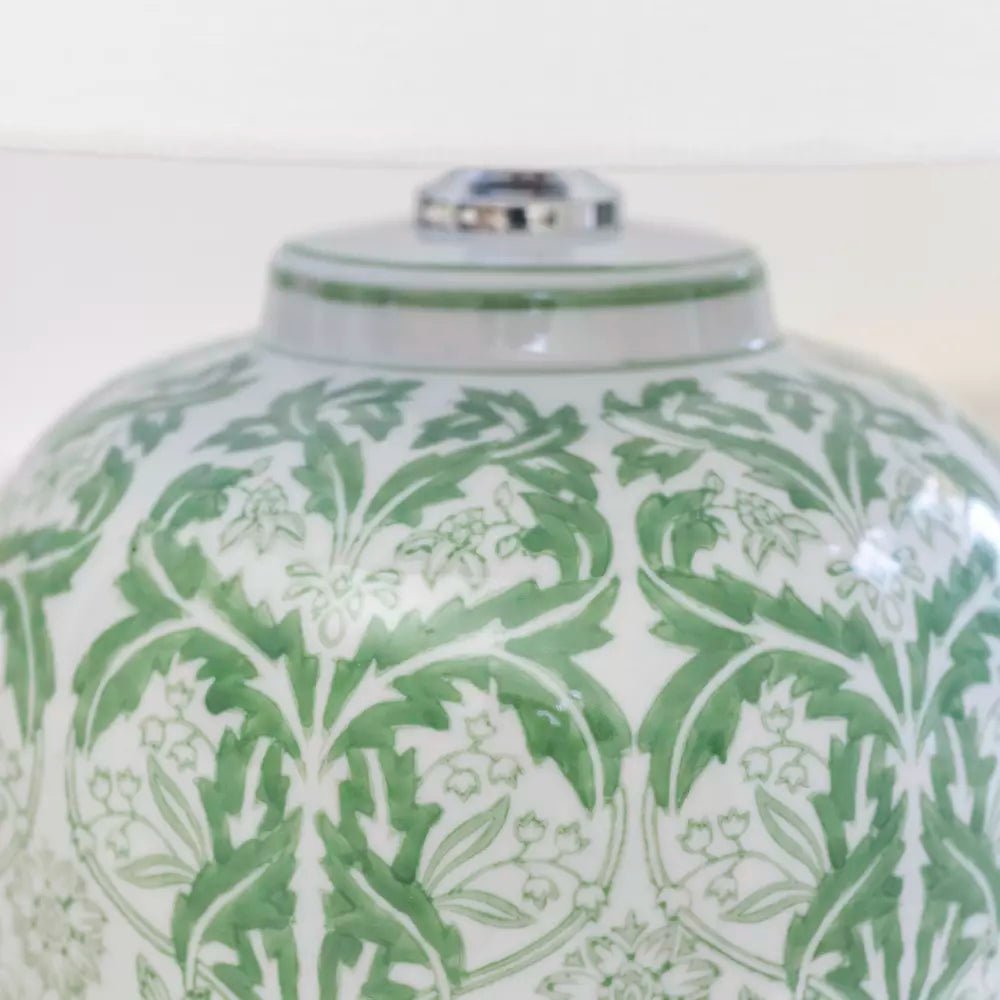 Lamp Botanica Olive With White Shade - Smallhill Furniture Co.
