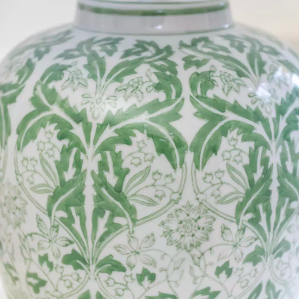 Lamp Botanica Olive With White Shade - Smallhill Furniture Co.