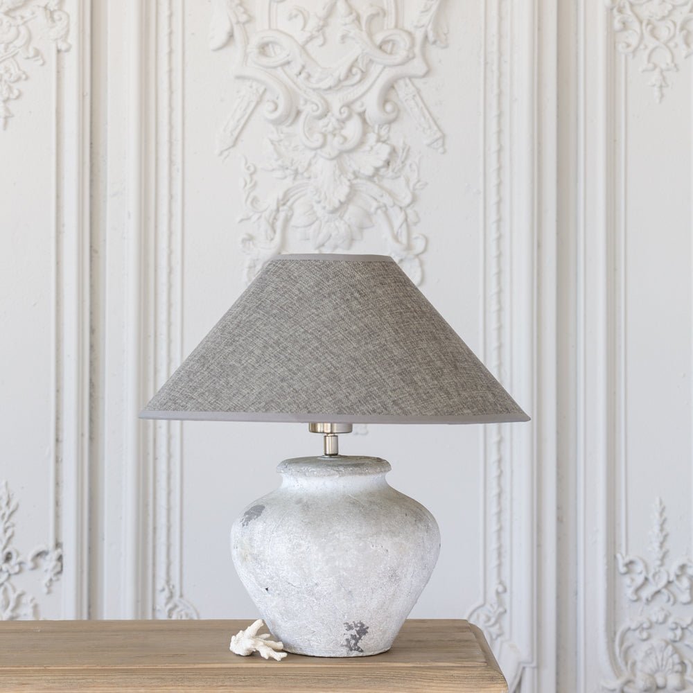 Lamp Ceramic Fabio with Dark Grey Shade - Smallhill Furniture Co.